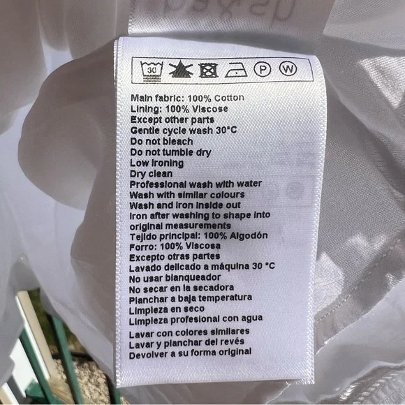 🆕ba&sh Cotton White Mini Dress Smocked Ruffle Hem Summer Casual Boho Chic Size S - Picture 17 of 17